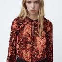 ZARA  Black and Orange Paisley Bodysuit Photo 1