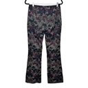 Cache  Vintage Black Embroidered Floral Flare Pants Photo 2