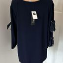 Joseph Ribkoff  220126 Navy Tie Sleeve Top Photo 4