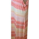 J Jill Sunny Horizons Striped Maxi Dress Large Beachy Coastal Vacation Travel Orange Photo 6