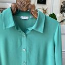 Joan Rivers  Grass Green Tunic button Shirt Blouse M Photo 2