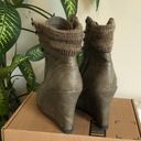 Target Grey Wedge Calf Tie Up Boots Photo 4