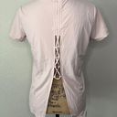 Halara size S Pink Round Neck Short Sleeve Crisscross Split Tie Back Sports Top Photo 7