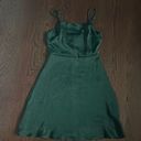 Dee Elly Green Silk Thin Strap Dress Photo 0