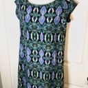 Sam Edelman  Snake Print Mesh Panel Dress Knit Shift Green Blue Black M Photo 0