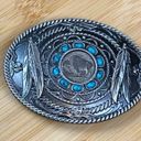 Buffalo Nickel Turquoise Silver Plated Belt Buckle Western Cowboy Cowgirl Photo 6