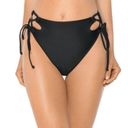 Relleciga Women's Black(Strappy Crossing) High Cut High Waisted Bikini Bottom Size Small Photo 0