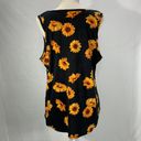 LuLaRoe Black Yellow Sunflower Print Tank Top Size 3XL Photo 6