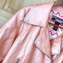 Daytrip  frosted peach shimmer asymmetrical Moto faux leather medium jacket Photo 3