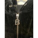 BCBGMAXAZRIA Y2K  Velour Black Bedazzled Tracksuit Hooded Jacket with Rhinestones Photo 3