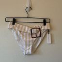 We Wore What NWT  Annie Bottom Neutral Stripe Print Lightweight Beach Swimsuit Photo 1