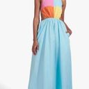 STAUD NWT  Color Block Maxi Open Back Poplin Dress Size XL Photo 0