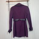 Krass&co NY &  Trench Coat Jacket Belted Classic Purple Geo Print Size Medium Photo 1