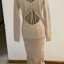 All in Favor NWT  gathered front cutout long sleeve ribbed midi dress M Photo 4