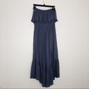 Elan  Blue Flounce Wide Leg Jumpsuit Strapless Ruffle Swim Cover Up Small NWT Photo 3