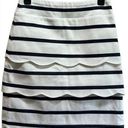 J. McLaughlin - WOMEN'S SIZE 0 Scalloped TIERED NAVY STRIPED SKIRT Photo 0