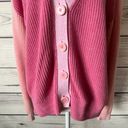 Talbots Pink Colorblock Shaker Stitch V Neck Button Down Cardigan Sweater Photo 2