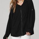 Alo Yoga  Alolux Soho Full Zip Hoodie in Black Size Medium Activewear Photo 0