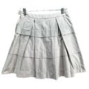 J.Crew  Skirt Womens 0 Light Gray Sateen Tiered Pleated A Line Gateau Side Zip Photo 3