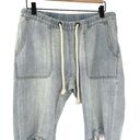 One Teaspoon  Women's Blue Montana Shabbies Drawstring Boyfriend Jeans Small Photo 8