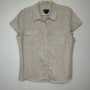 Style & Co  100% Linen Button Down Front Short Sleeves Shirt Photo 0