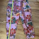 Farm Rio  Women's PXL Pink‎ Floral Tropical Pants High Waist Photo 8