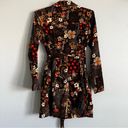 Ivy Jane  Brown Groovy Flower Corduroy Long Coat. Size Medium Photo 4