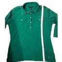 Tommy Hilfiger  forest green 3/4 button crown collared with gold accent buttons s Photo 11