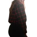 Christopher & Banks Vintage 90’s  Black Red Plaid Glitter Blazer Jacket Size M Photo 2