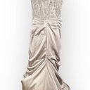 La Femme  Evening Dress Women's Plus 18 Champagne Embroidered Bodice Satin NWT Photo 3