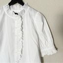 J.Crew  Ruffle-Trim Button-Up Shirt Cotton Poplin White Size XS Photo 3