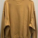 American Eagle Oversized Fleece Graphic Mock Neck Sweater- Mustard Photo 1