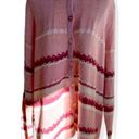 Northern Reflections Vintage  Granny Cardigan Striped Pink Floral Buttons Size XL Photo 0