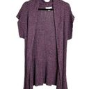 Coldwater Creek  Linen Rayon Open Short Sleeve Knit Cardigan Purple S Photo 0