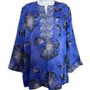 Oscar de la Renta Oscar‎ De La Renta for Neiman Marcus V neck floral print tunic blouse size M Photo 0