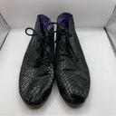 Toms Black Snakeskin Pattern Laced  Ankle Boots Woman's 9.5 Photo 4