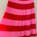 J.Crew  Factory Red & Pink Pleated Midi Skirt Striped | 10 Photo 3