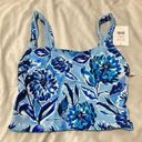 ANDIE NWT  Swim The Siren Tank Top in Blue Floral Swim Top S Photo 0