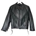 Antelope  Creek Leather Motorcycle Fringed Riding Black Jacket Size Medium Photo 0