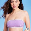 Kona Sol Women's Terry Textured Solid Bandeau with Binding Bikini Set- ™ Amethyst Photo 2