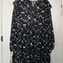 Free People These Dreams Black White Floral Long Sleeve Mini Dress M Photo 7