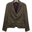 Eddie Bauer  Women’s Brown Lined Jacket Tweed Wool Buttoned Blazer. Size 12 Photo 0