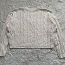 Madewell Sweater Cable-Knit V-Neck Crop Cotton Blend Antique Cream L NWT New Photo 5