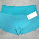 Lululemon  Speed Up High Rise Shorts Electric Turquoise Athletic Short 14 NWT Photo 4