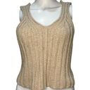 Boho Beige Knitted Cropped Tank Sweater Vest Size M Photo 0