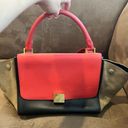 CELINE  Calfskin Suede Small Tri-Color Trapeze Bag Photo 3