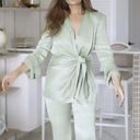 ZARA NWT  GREEN KNOTTED SATIN EFFECT BLAZER 7668/527. Size large. Photo 9