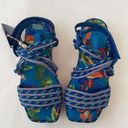 Farm Rio  Blue macaw platform sandals 8 NWT Photo 5