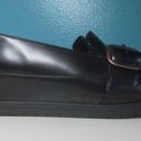 FitFlop  Womens Black Leather Slip On Flatform Loafers With Buckle US 7.5 EU 38.5 Photo 3