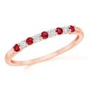 Ruby Genuine Diamond and  Anniversary Band in 14k Rose Gold Wedding Engagement Photo 7